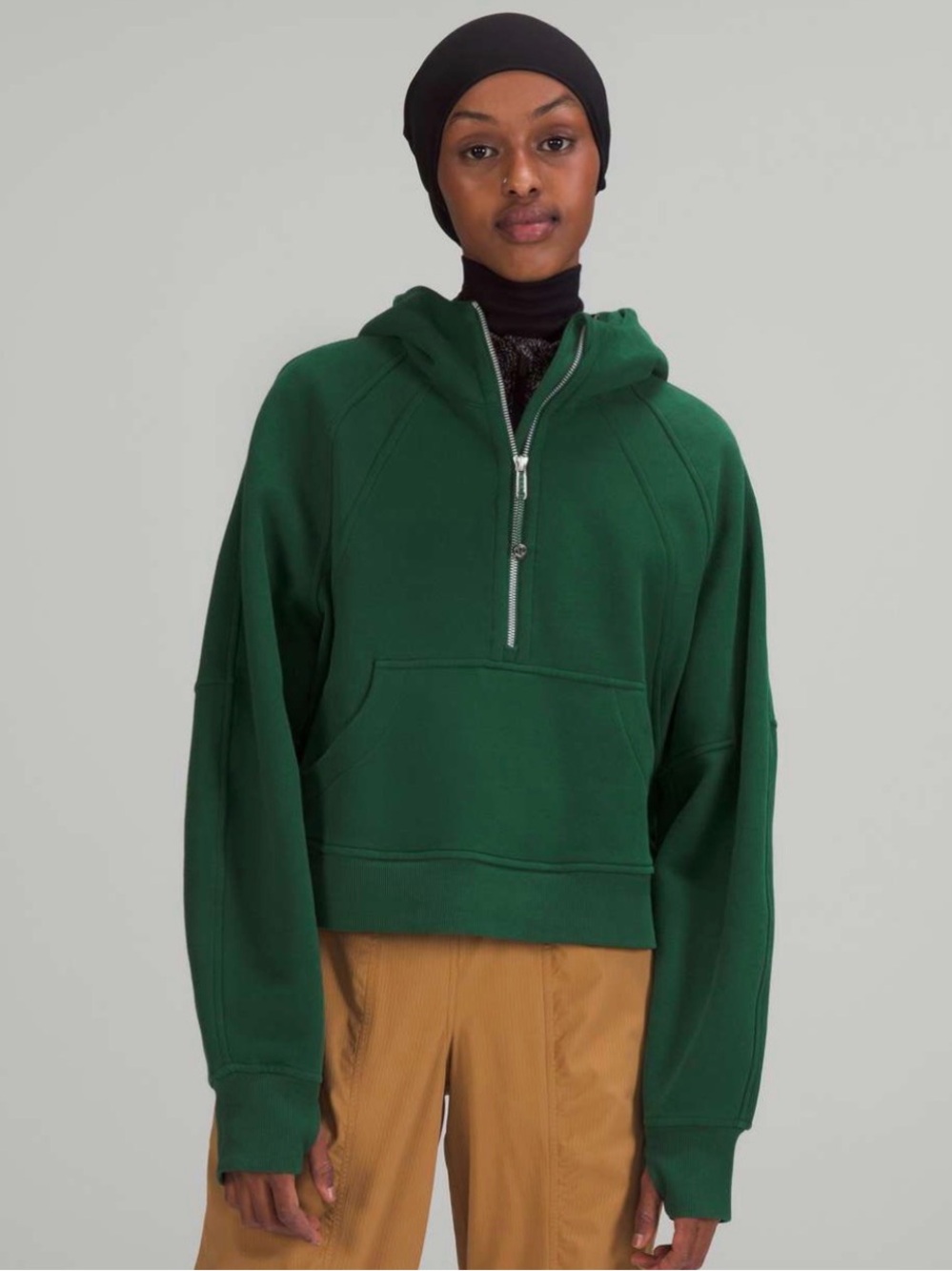 Lululemon Scuba Oversized Half-Zip Hoodie Everglade Green